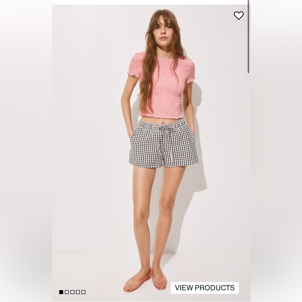 H&M cotton gingham shorts